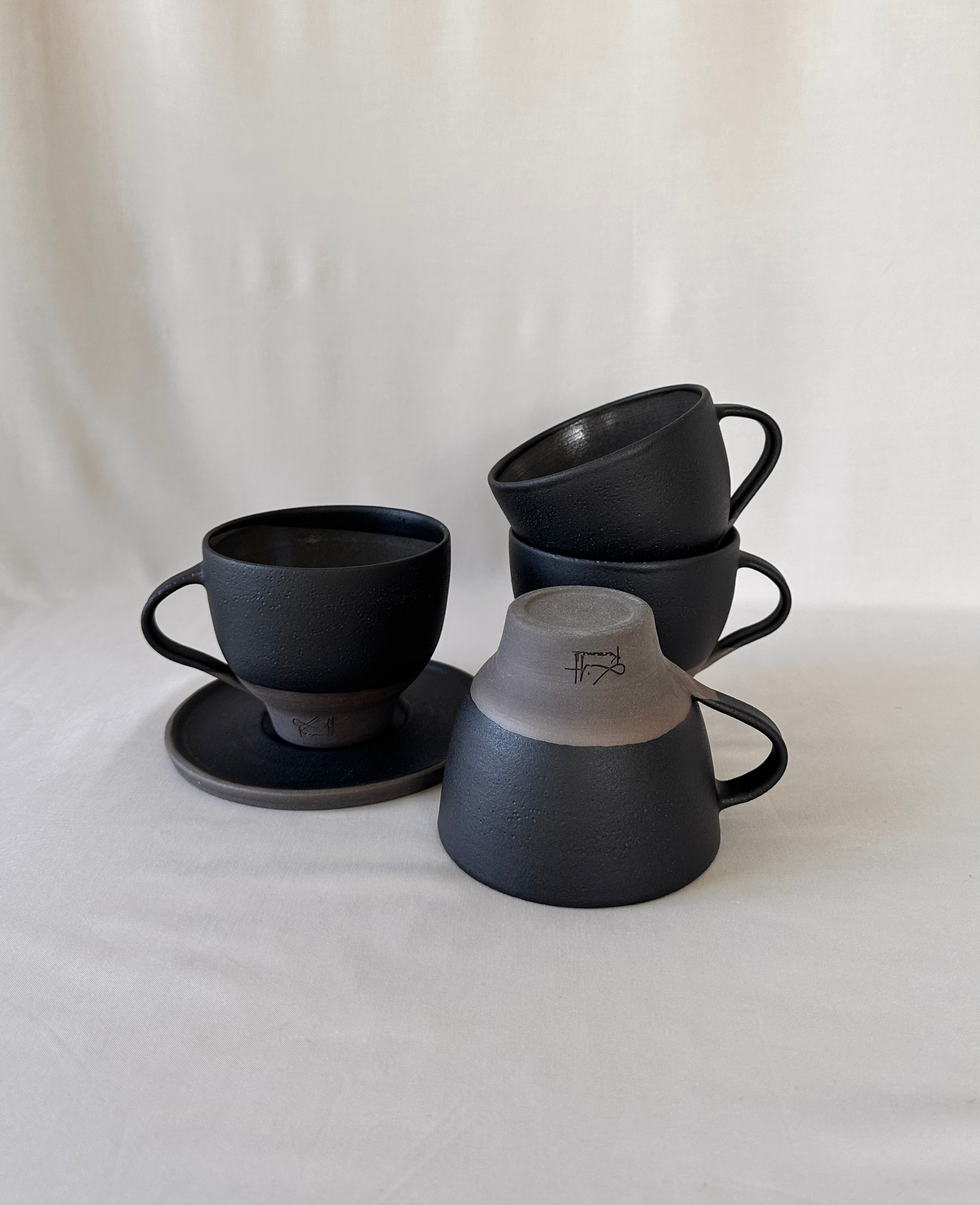 Noir - Cappuccino skål  Medium med eller utan fat